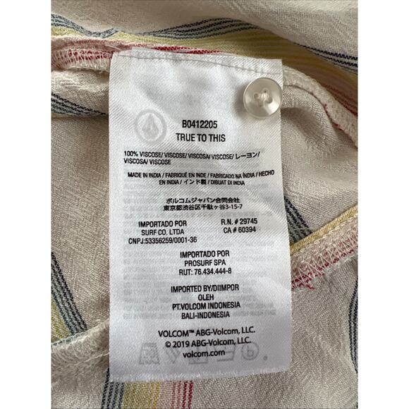 Volcom Women's Ruffled Tropical Stripe Island Cami Tank Size XS NEW - Picture 11 of 13